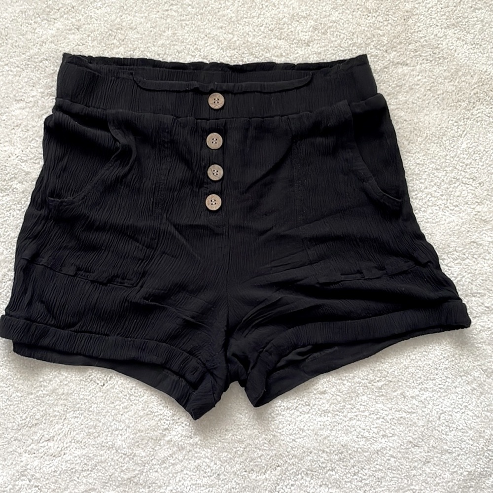 Black Flowy Lightweight Shorts